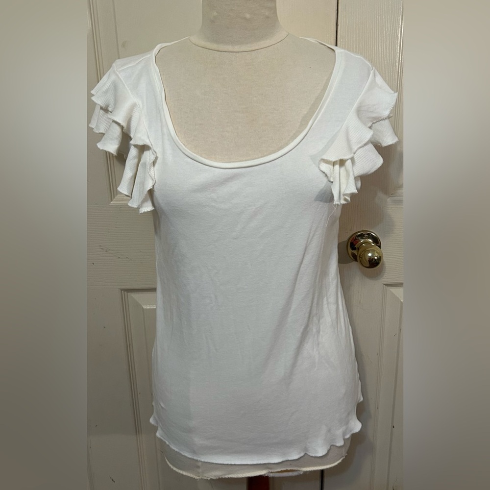Old navy White Ruffle Sleeve Women's Top size X-Large